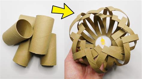 🕯 Lotus Flower Candle Holder Tutorial 🌸 Toilet Paper Rolls Lantern Diy 🕯 Home Decor For Craft