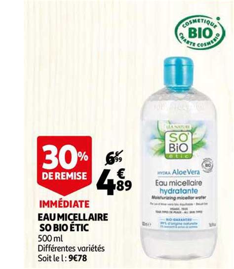 Promo Eau Micellaire So Bio Tic Chez Auchan Direct Icatalogue Fr