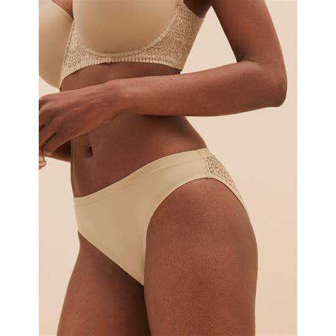Buy Marks Spencer Body Soft Lace Bikini Knickers Multi Color Pack Of Online
