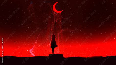 Anime Moon Bleeding Red Sky GIF, 47% OFF