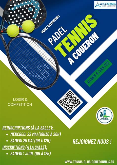 Inscriptions Saison 2024 25 TENNIS CLUB COUËRONNAIS