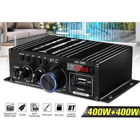 Zorezone AK380 800W 12V Güç Amplifikatörü Bluetooth 5 0 Fiyatı