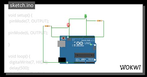 LED And Resistor Wokwi ESP32 STM32 Arduino Simulator