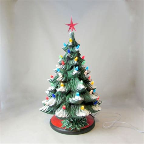 Large Ceramic Christmas Tree Inches With Base Hand Made Etsy