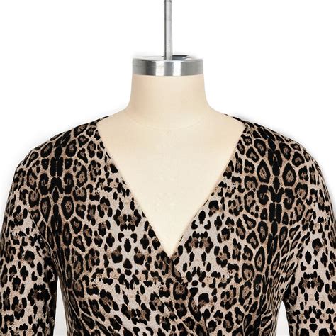 Women Long Sleeve Leopard Print Low Cut Bodycon Dress Uygun Fiyatlı