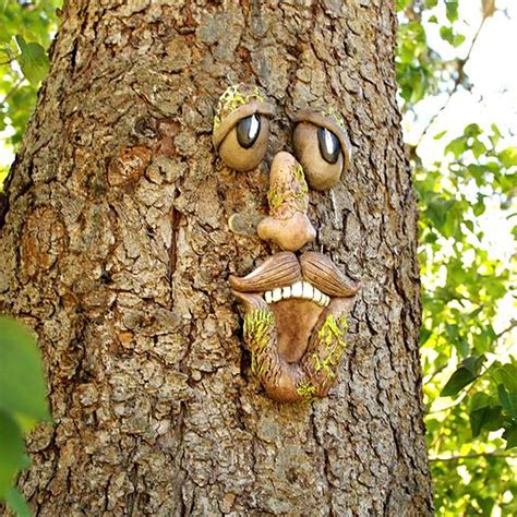 Tree Face Decoration Old Man Face Tree Garden Peek... – Vicedeal