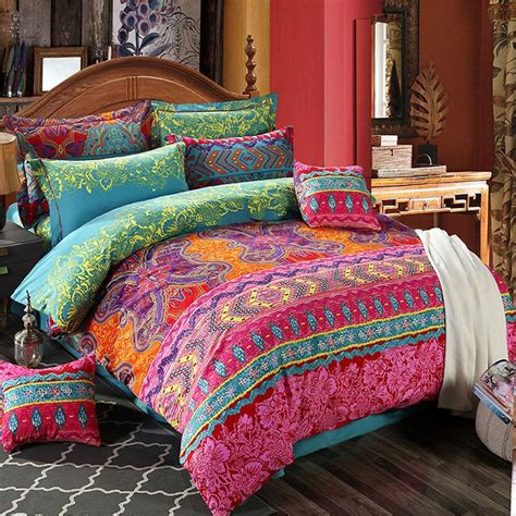 Amazon HNNSI 4 Pieces Bohemia Ethnic Bedding Sets Brushed Cotton