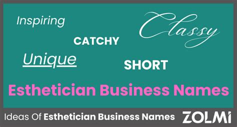 Inspiring Ideas For Esthetician Business Names For Zolmi