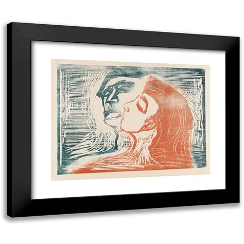 Edvard Munch 14x12 Black Modern Framed Museum Art Print Titled Head