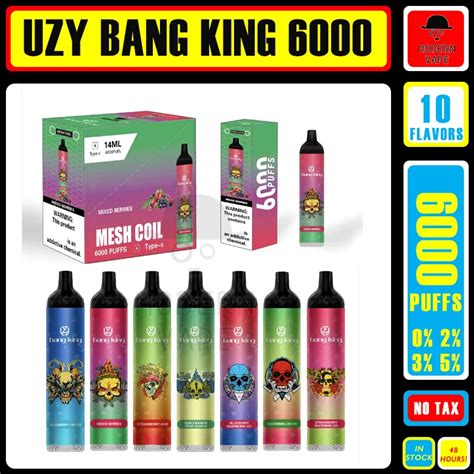 Original UZY Bang King 6000 Puff Einweg E Zigaretten 0 8 Ohm Mesh Spule