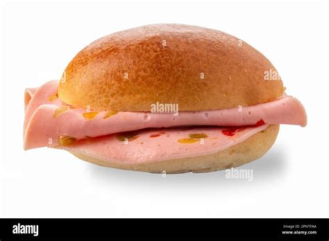 Sandwich With Lyoner Sausage Bun Stuffed With Slices Of Bologna