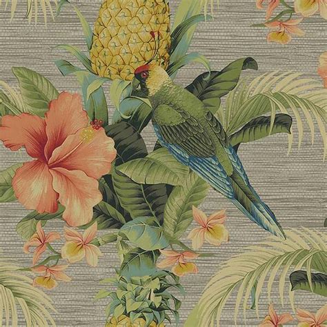 Tommy Bahama Beach Bounty Tangelo Vinyl Peel And Stick Wallpaper Roll Covers 30 75 Sq Ft