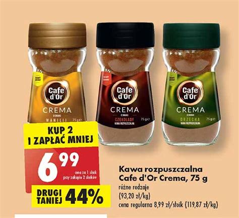 Kawa O Smaku Wanilii Cafe D Or Crema Cena Promocje Opinie Sklep