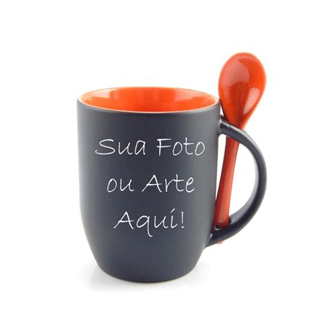 Caneca M Gica Colher Interior Colorido Personalizada No Elo Loja