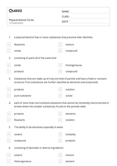 50 Science Worksheets For 7th Grade On Quizizz Free And Printable