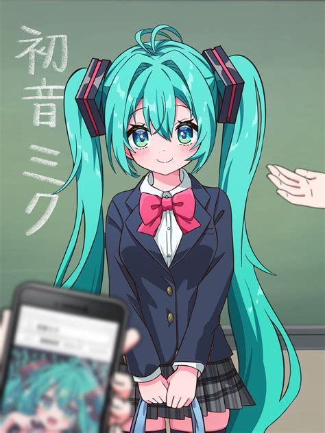 Safebooru 1girl 2others Antenna Hair Aqua Hair Black Jacket Blazer Blue Eyes Blurry Blurry