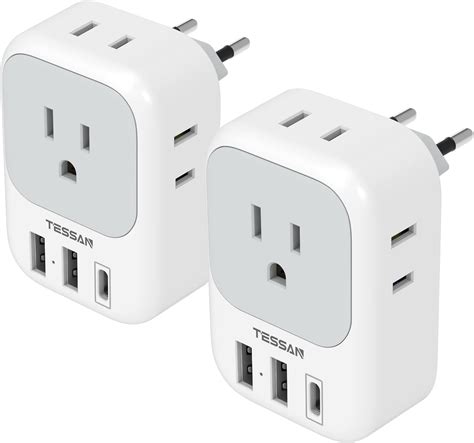 Amazon.com: European Travel Adapter Plug Set – Pack of 4 Universal USA