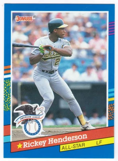 1990 DONRUSS BASEBALL Rickey Henderson All Star Oakland A S HOF 53