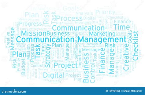 Communication Management Word Cloud Made With Text Only Stock