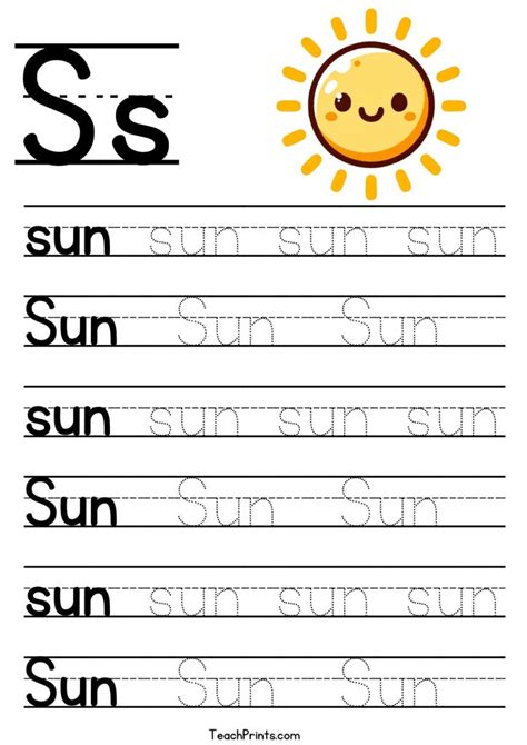 Letter S Tracing Worksheet Free Printables Teach Prints