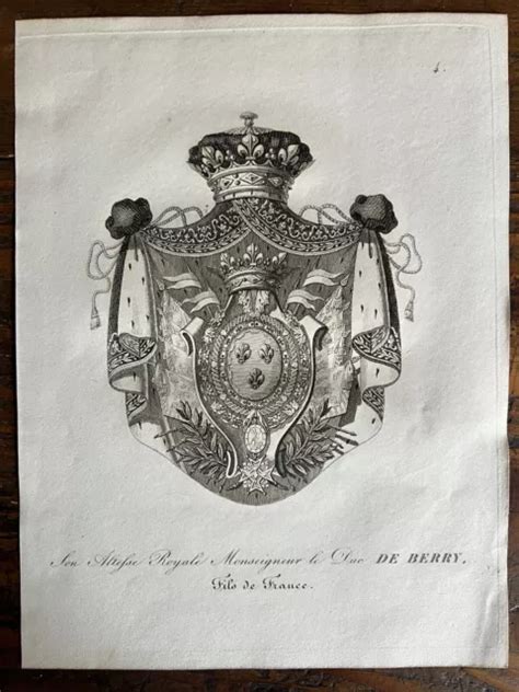 Blason Armoirie H Raldique Son Altesse Royale Monsieur Le Duc De Berry