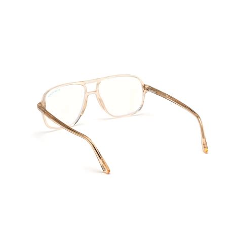 Tom Ford Ft B Shiny Clear Brown Eyeglasses Man