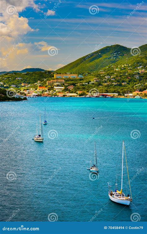 Sunset in St. Thomas stock photo. Image of luxury, nautical - 70458494