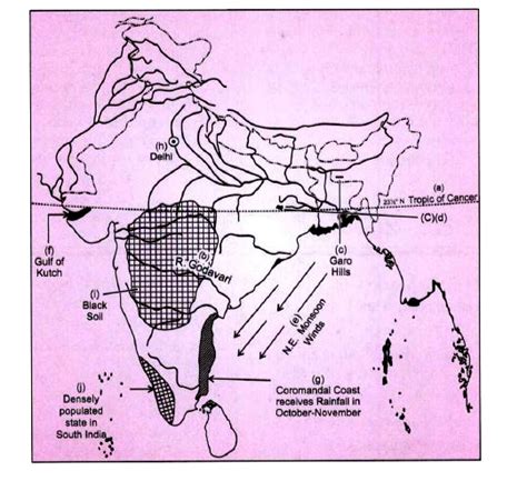 On The Outline Map Of India Provided Mark And Name Garo Hills