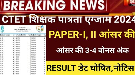 Ctet Answerkey 2024 Ctet Result 2024 CTET Latest News 2024 Ctet January