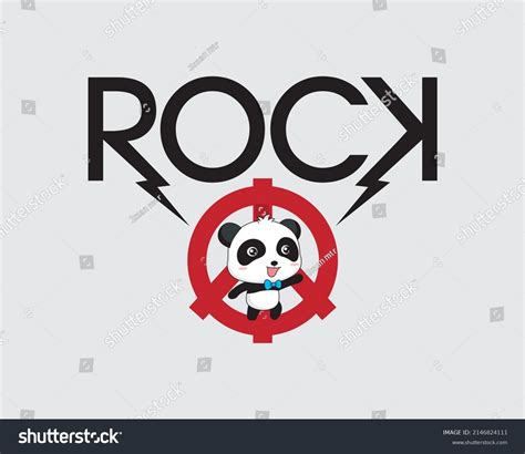 Rock N Roll Panda Vector Design Stock Vector Royalty Free 2146824111