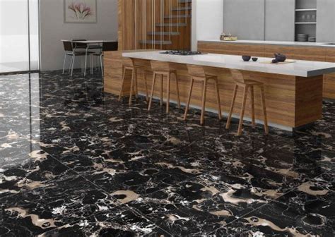 Multicolor Black And Grey Double Charged Vitrified Floor Tiles At Best