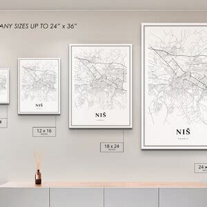 Nis Serbia Map Print Niš Map Art Poster Ниш Србија City - Etsy