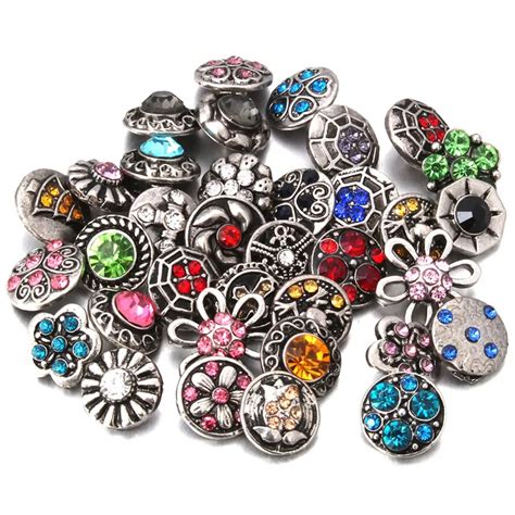 10pcs Lot New 12mm Snap Jewelry Interchangeable Accessory MIX Snap Fit