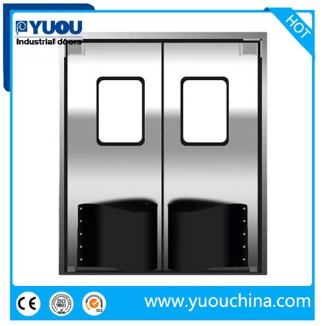 Impact Resistant Swinging Traffic Doors Metal Doors Stainless Steel Abs