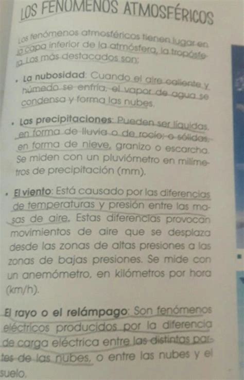 Elaborar Un Esquema Sobre Los Fenómenos Atmosféricos Brainlylat