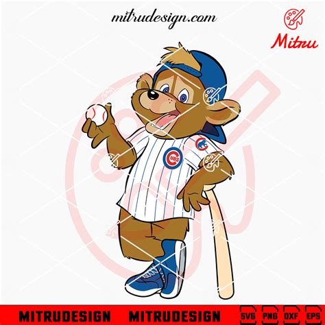 Chicago Cubs Mascot Clark Svg Chicago Baseball Bear Mascot Svg Png