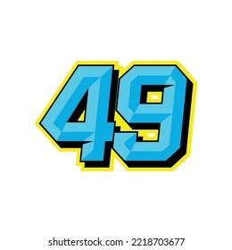 Number Vector Sports Racing Number 49 Stock Vector (Royalty Free ...