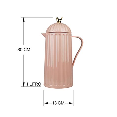 Garrafa Térmica De Plástico Bird Nude Rosa 1l Bon Gourmet
