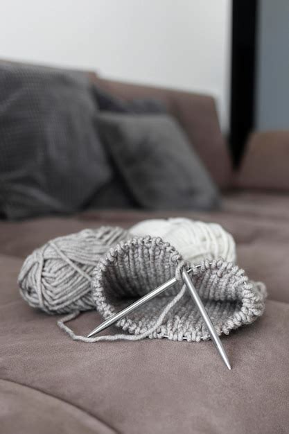 Free Photo | Knitting wool thread close up