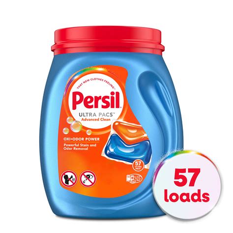 Persil Ultra Pacs Advanced Clean Oxi Odor Power Laundry Detergent 57 Count