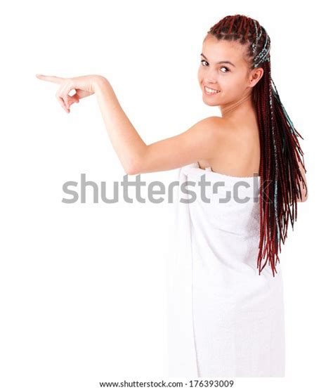 Portrait Beautiful Naked Woman Towel White Stock Photo 176393009 Shutterstock