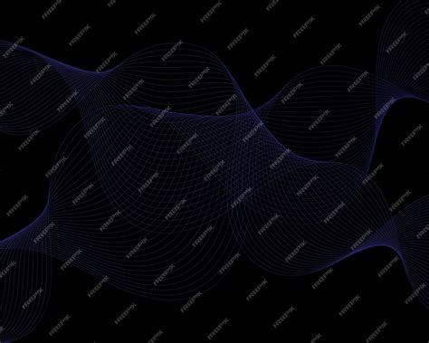 Premium Vector Dark Abstract Background With Blue Wave Lines