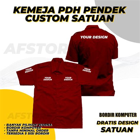 Jual Kemeja Pdl Pria Wanita Bordir Sablon Custom Design Logo Sendiri