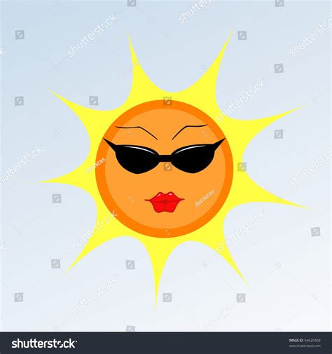 Illustration Cartoon Sun Wearing Sunglasses Stock Vector 54620458 Shutterstock