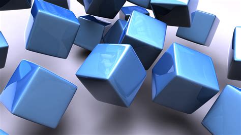 Cgi D D Blocks Render Blue Digital Art D Abstract Cube