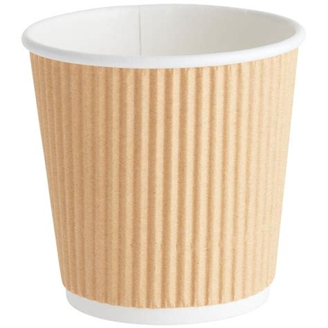 Choice 4 Oz Double Wall Ripple Kraft Paper Hot Cup 500 Case