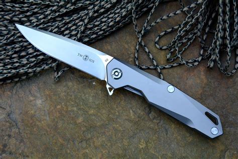 Amazon TS21 Twosun Pocket Knife D2 Blade Titanium Handle Drop