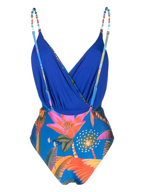 Farm Rio Macaw Party One Piece Swimsuit In Macaw Party Blue ModeSens