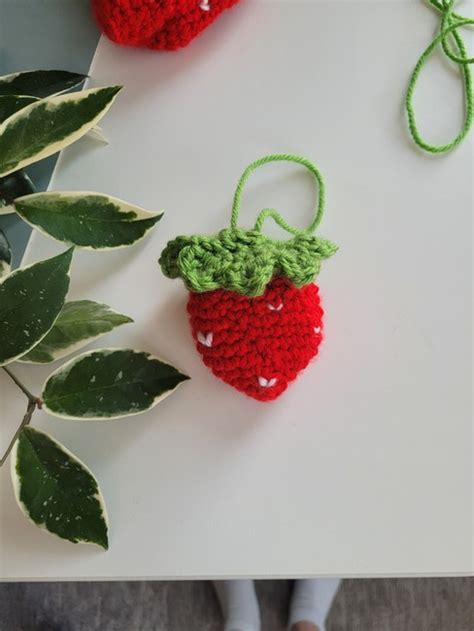 Free Strawberry Bag Pouch Crochet Pattern Ribblr