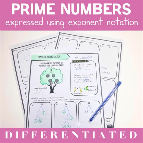 BUNDLE Grade 7 Prime Factors Worksheets And PowerPoint Lesson